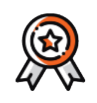 Golden star badge icon